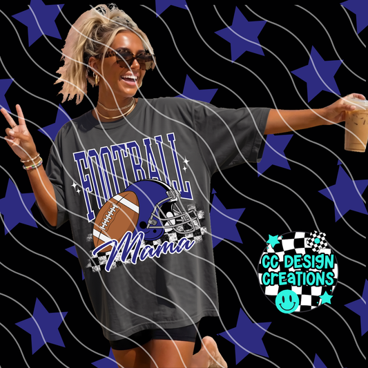 ROYAL BLUE FOOTBALL MAMA PNG DIGITAL DOWNLOAD