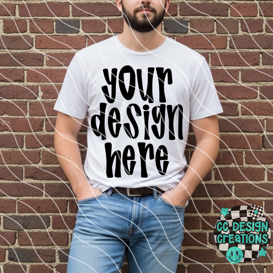 MENS WHITE TEE MOCK