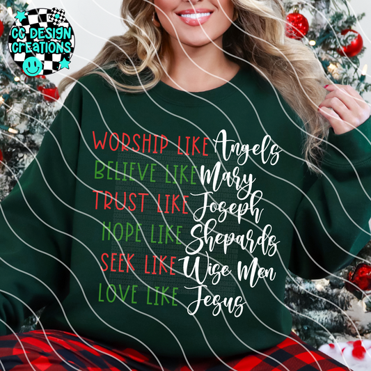Worship Believe Trust PNG Digital Download