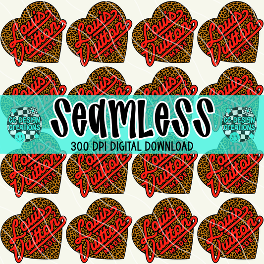 SEAMLESS Leopard Red Louis PNG Digital Download