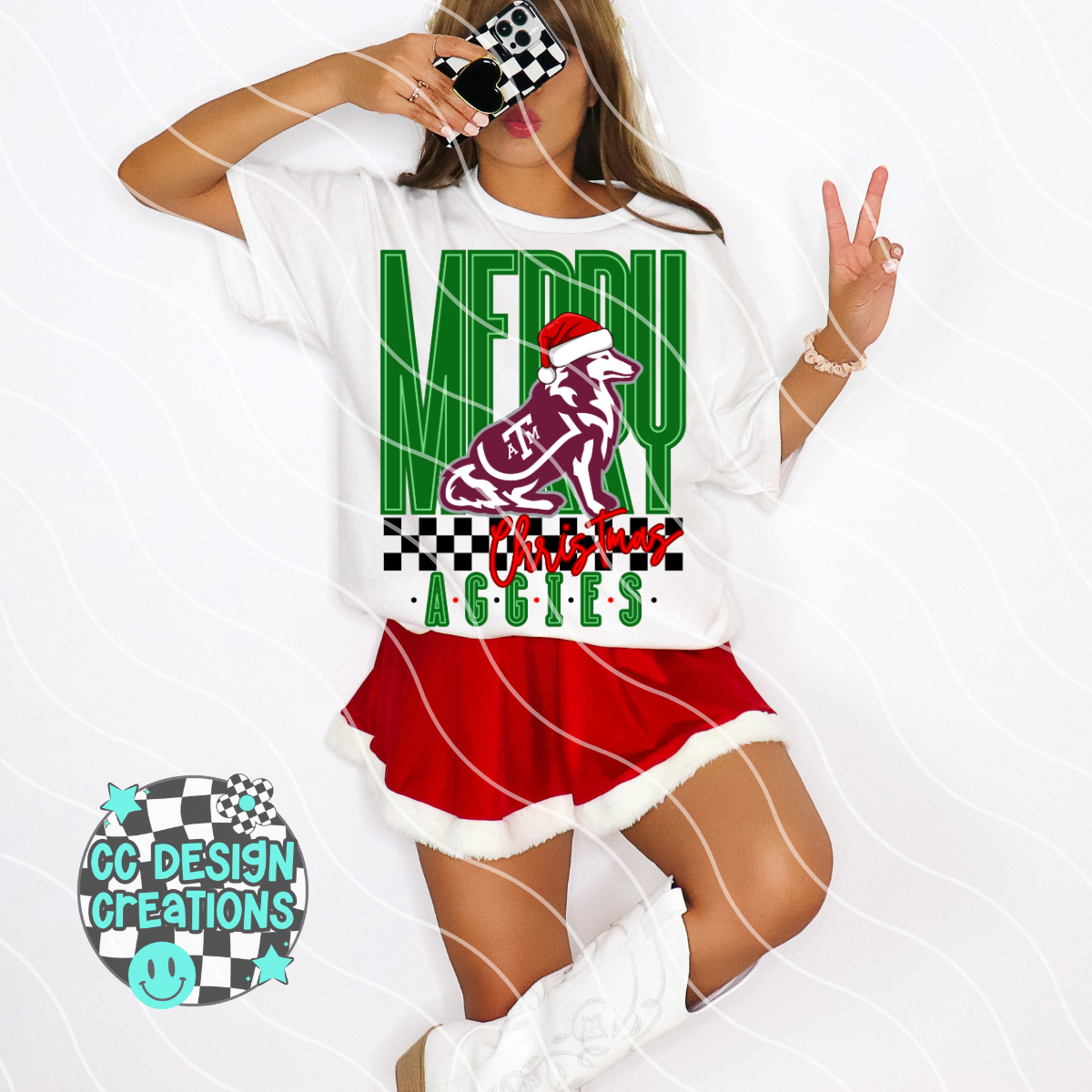 Christmas Aggies PNG Digital Download