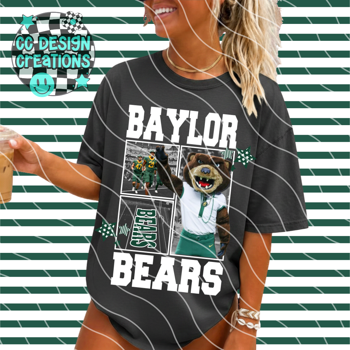 BAYLOR FOOTBALL COLLAGE PNG DIGITAL DOWNLOAD (WHITE + BLACK INCLUDED)