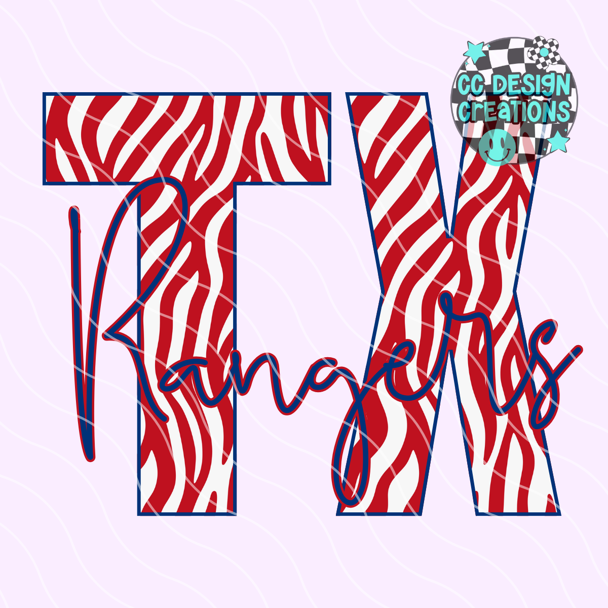 Rangers Baseball Zebra PNG Digital Download