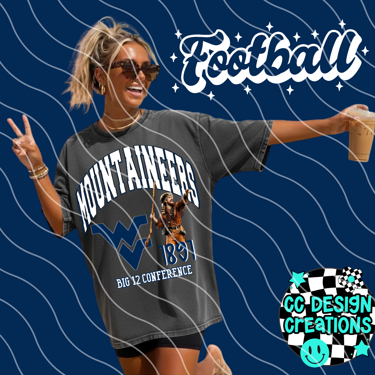 MOUNTAINEERS COLL EGE FOOTBALL PNG DIGITAL DOWNLOAD