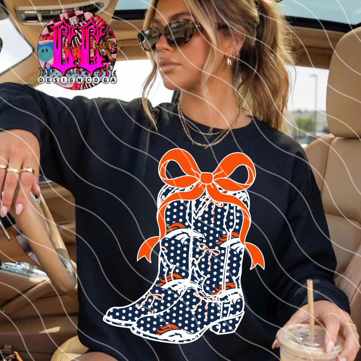 POLKA DOT COWGIRL BRONC PNG DIGITAL DOWNLOAD