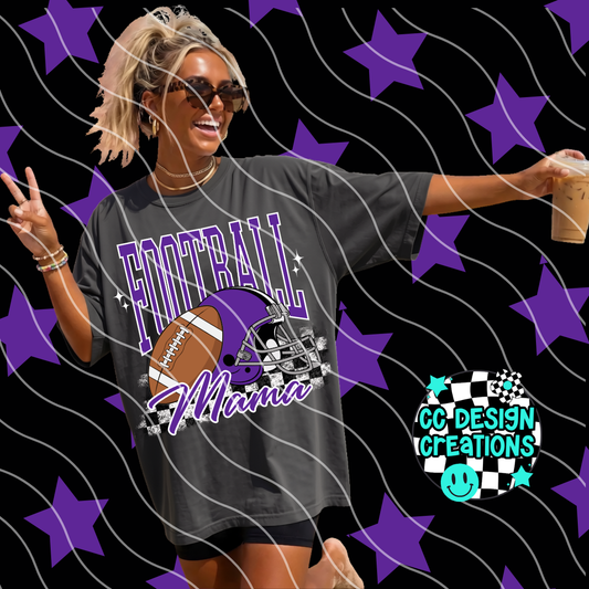 PURPLE FOOTBALL MAMA PNG DIGITAL DOWNLOAD