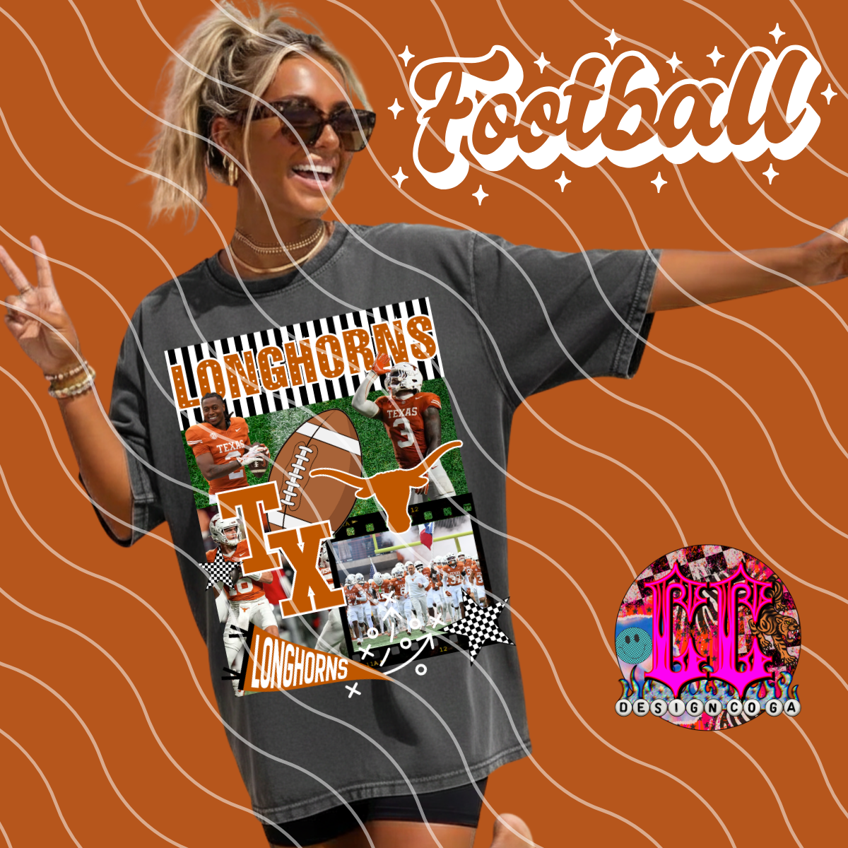 HORNS FOOTBALL MIX PNG DIGITAL DOWNLOAD
