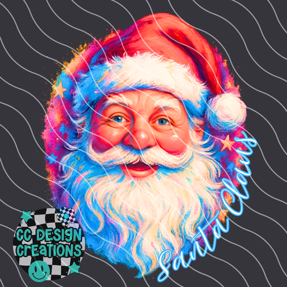 Santa Christmas Painting PNG Digital Download