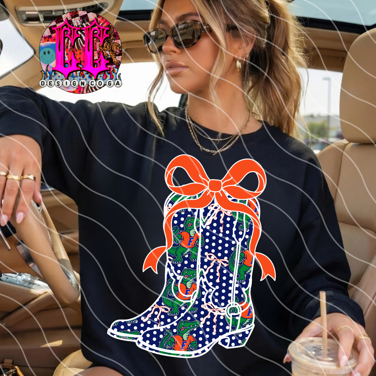 POLKA DOT COWGIRL GATOR PNG DIGITAL DOWNLOAD