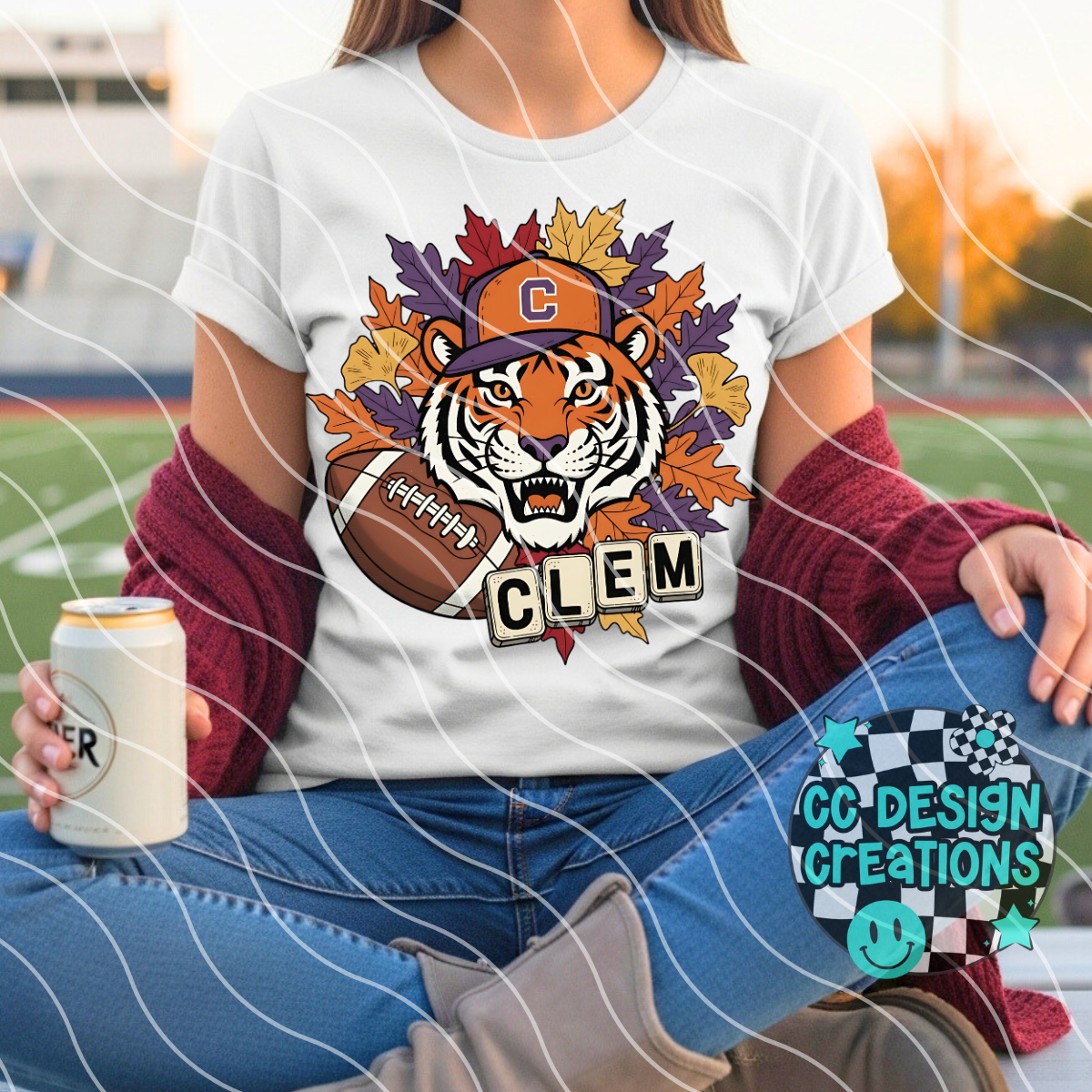 Clemson Fall Football PNG Digital Download