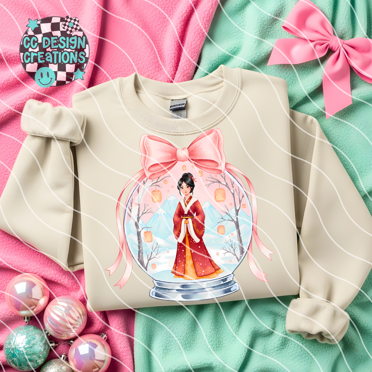 Winter Princess Snowglobe PNG Digital Download 10