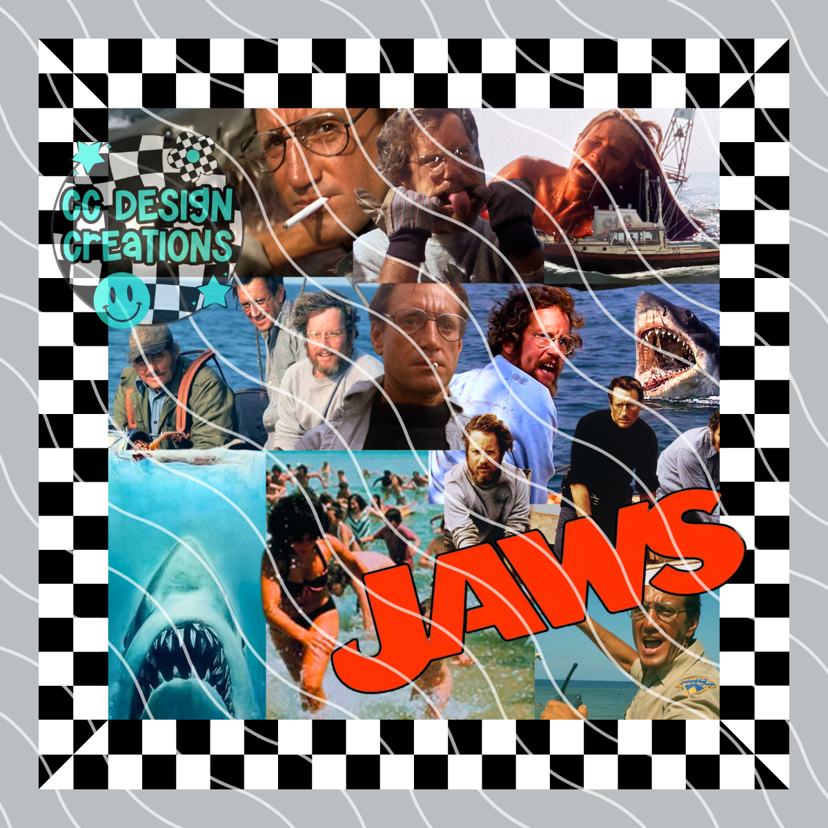 Jaws Summer Movie Collage PNG Digital Download