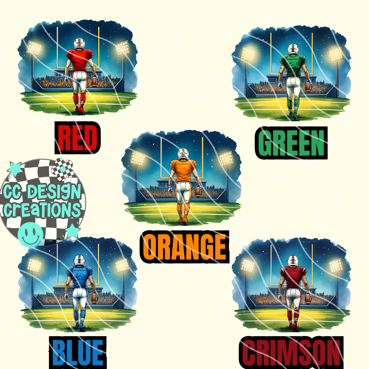 CUSTOM Football Player PNG Digital Download (PKT + Back Design)