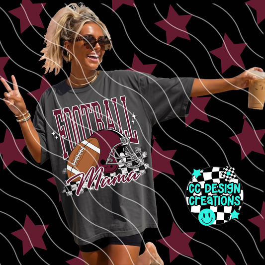 MAROON FOOTBALL MAMA PNG DIGITAL DOWNLOAD