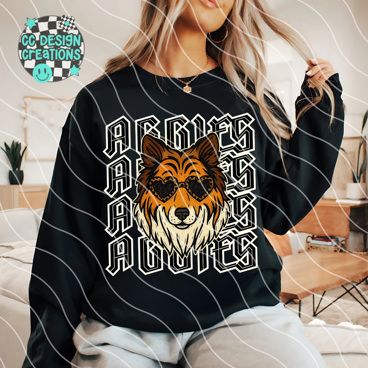 Aggies Preppy Grunge Mascot PNG Digital Download