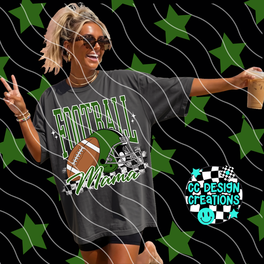 GREEN FOOTBALL MAMA PNG DIGITAL DOWNLOAD