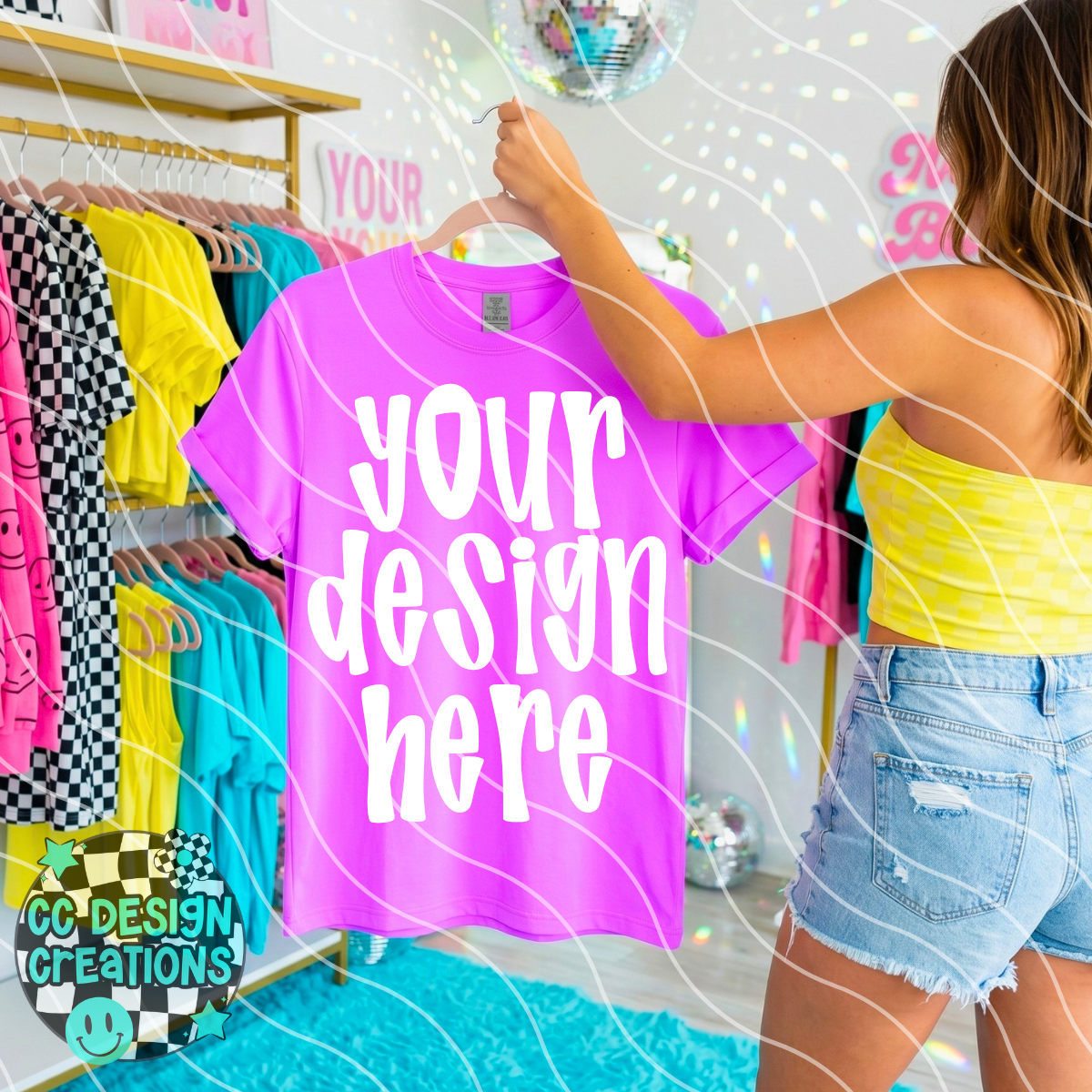 NEON VIOLET TEE MOCK