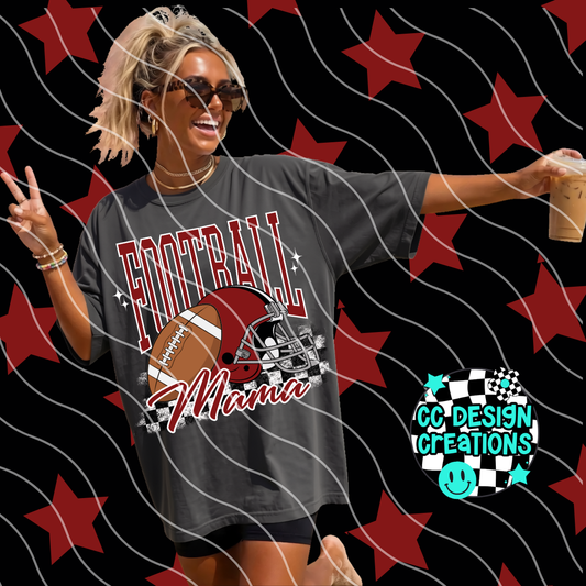 CRIMSON FOOTBALL MAMA PNG DIGITAL DOWNLOAD