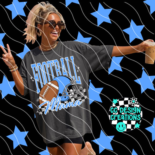 CAROLINA BLUE FOOTBALL MAMA PNG DIGITAL DOWNLOAD