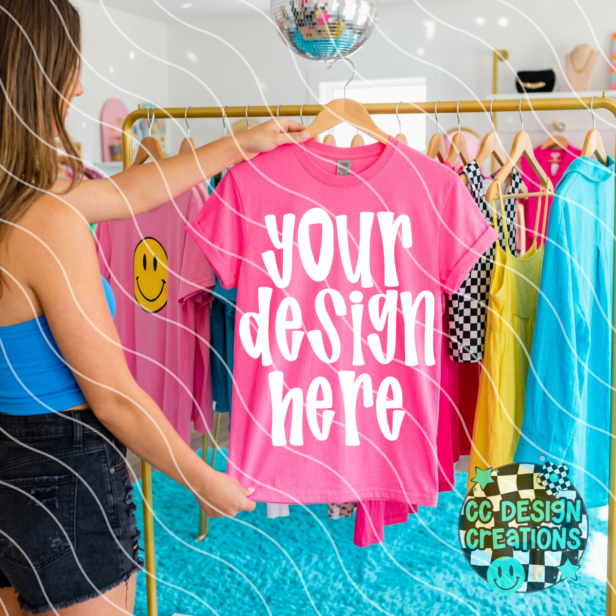 NEON PINK TEE MOCK