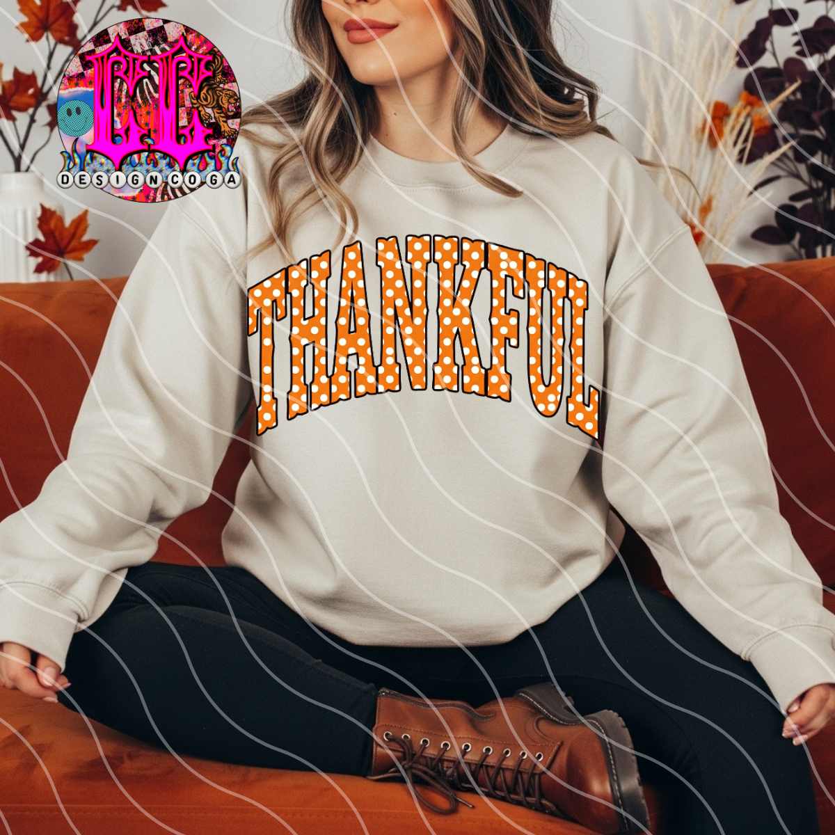 THANKFUL POLKA DOT PNG DIGITAL DOWNLOAD