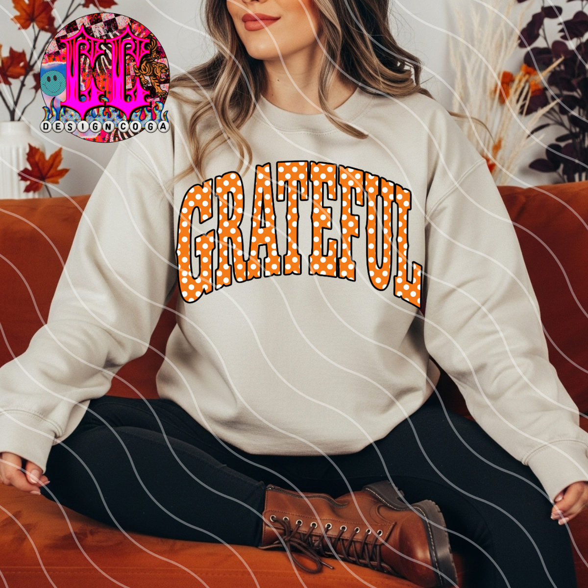 GRATEFUL POLKA DOT PNG DIGITAL DOWNLOAD