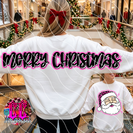 BIG BACK PINK SANTA PNG DIGITAL DOWNLOAD