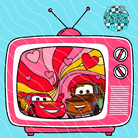 Retro TV Cars PNG Digital Download
