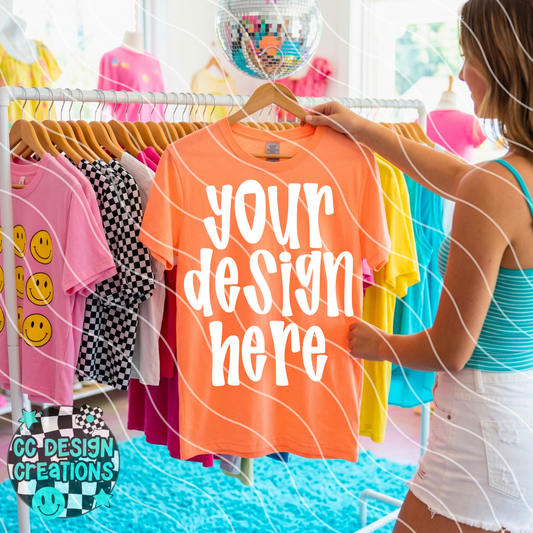 NEON ORANGE TEE MOCK