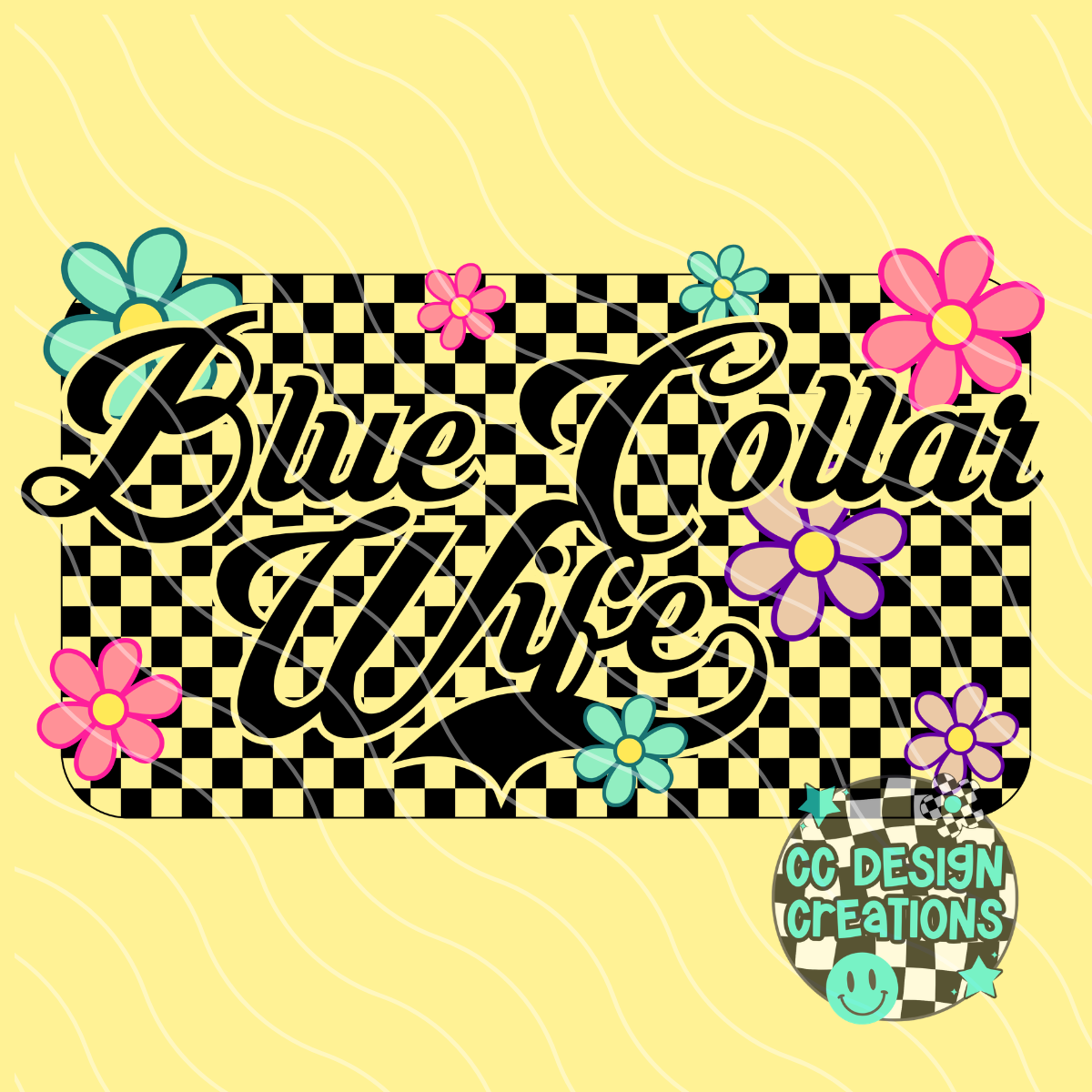 Blue Collar Wife Retro Spring PNG Digital Download