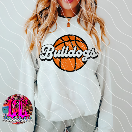 BULLDOG BASKETBALL MASCOT PNG DIGITAL DOWNLOAD
