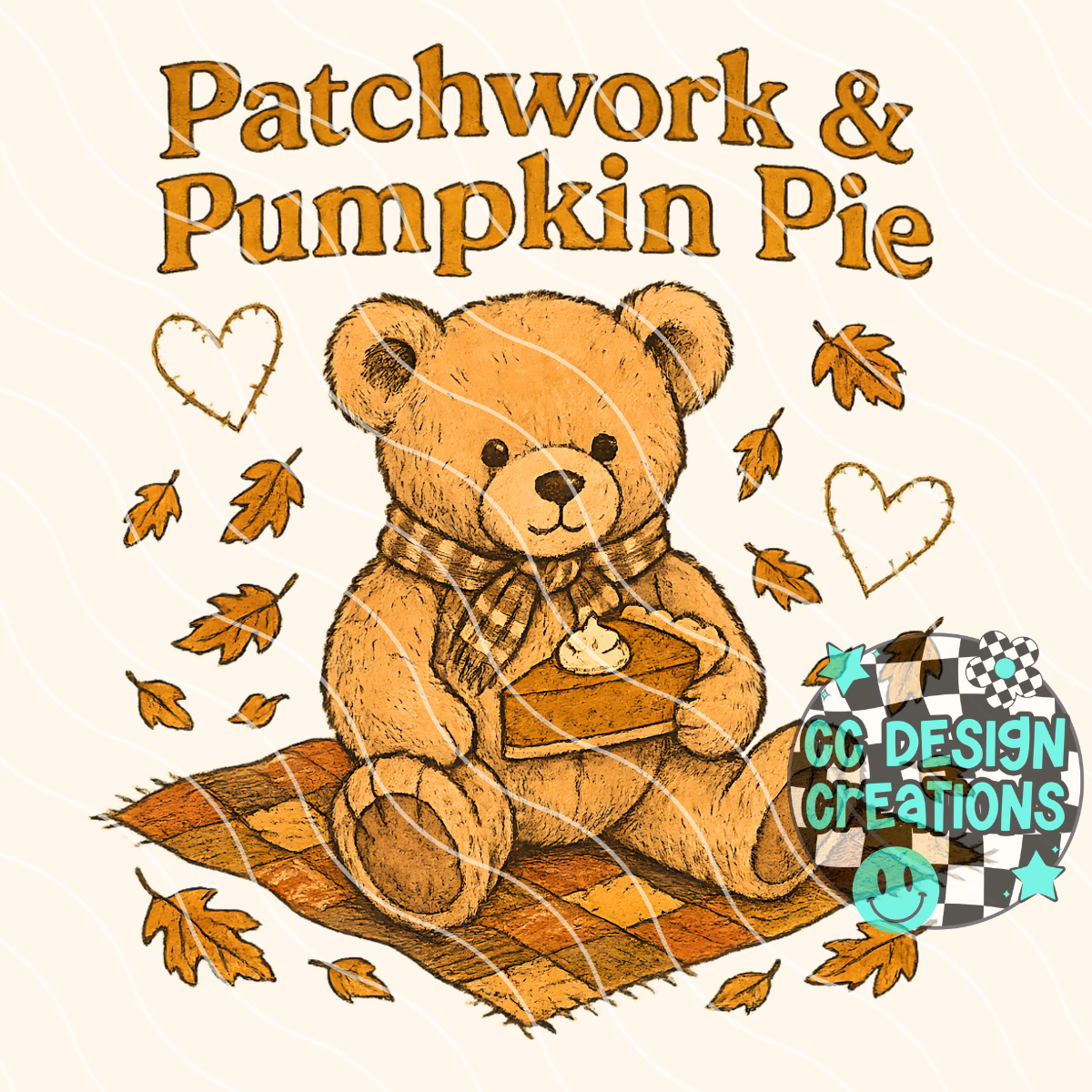 Patchwork & Pumpkin Pie PNG Digital Download