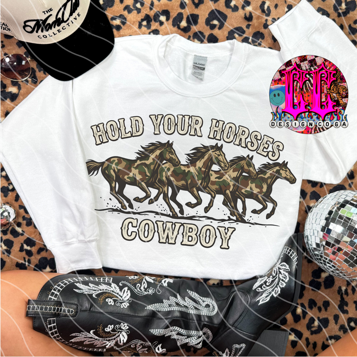 HOLD YOUR HORSES COWBOY PNG DIGITAL DOWNLOAD