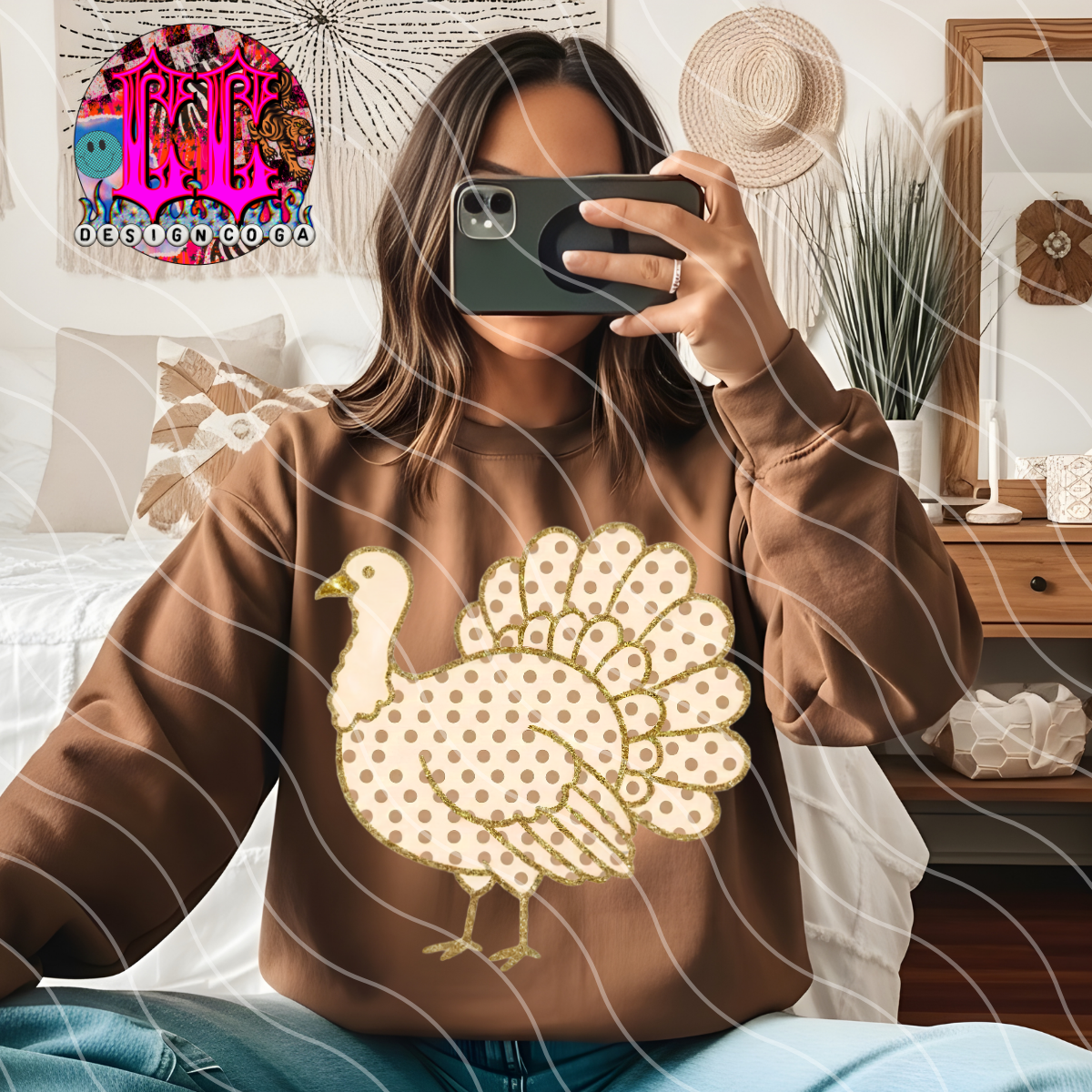 POLKA DOT TURKEY THANKSGIVING PNG DIGITAL DOWNLOAD