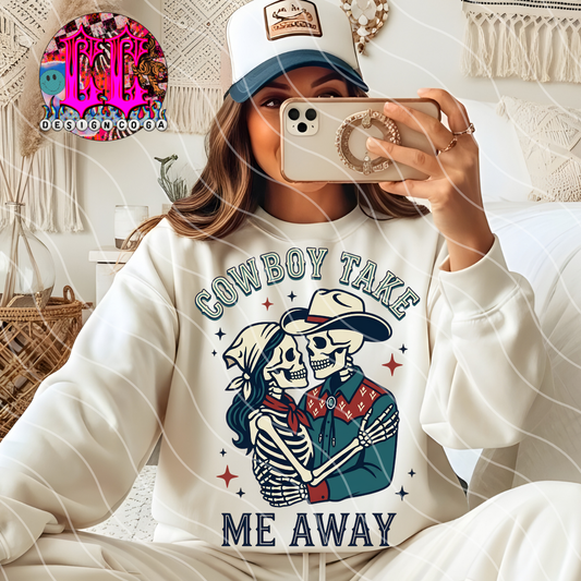 COWBOY TAKE ME AWAY SKELLIE PNG DIGITAL DOWNLOAD