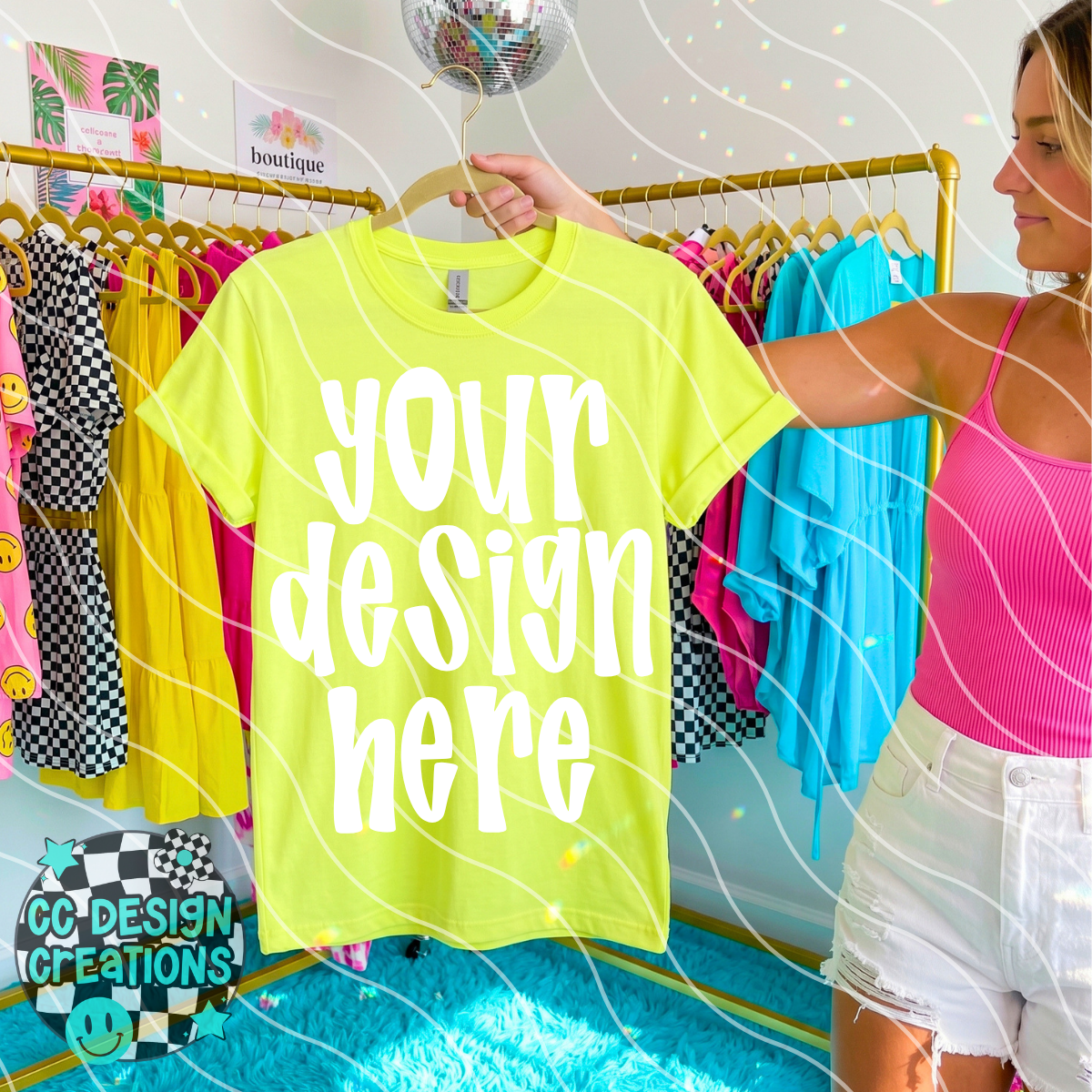 NEON YELLOW TEE MOCK