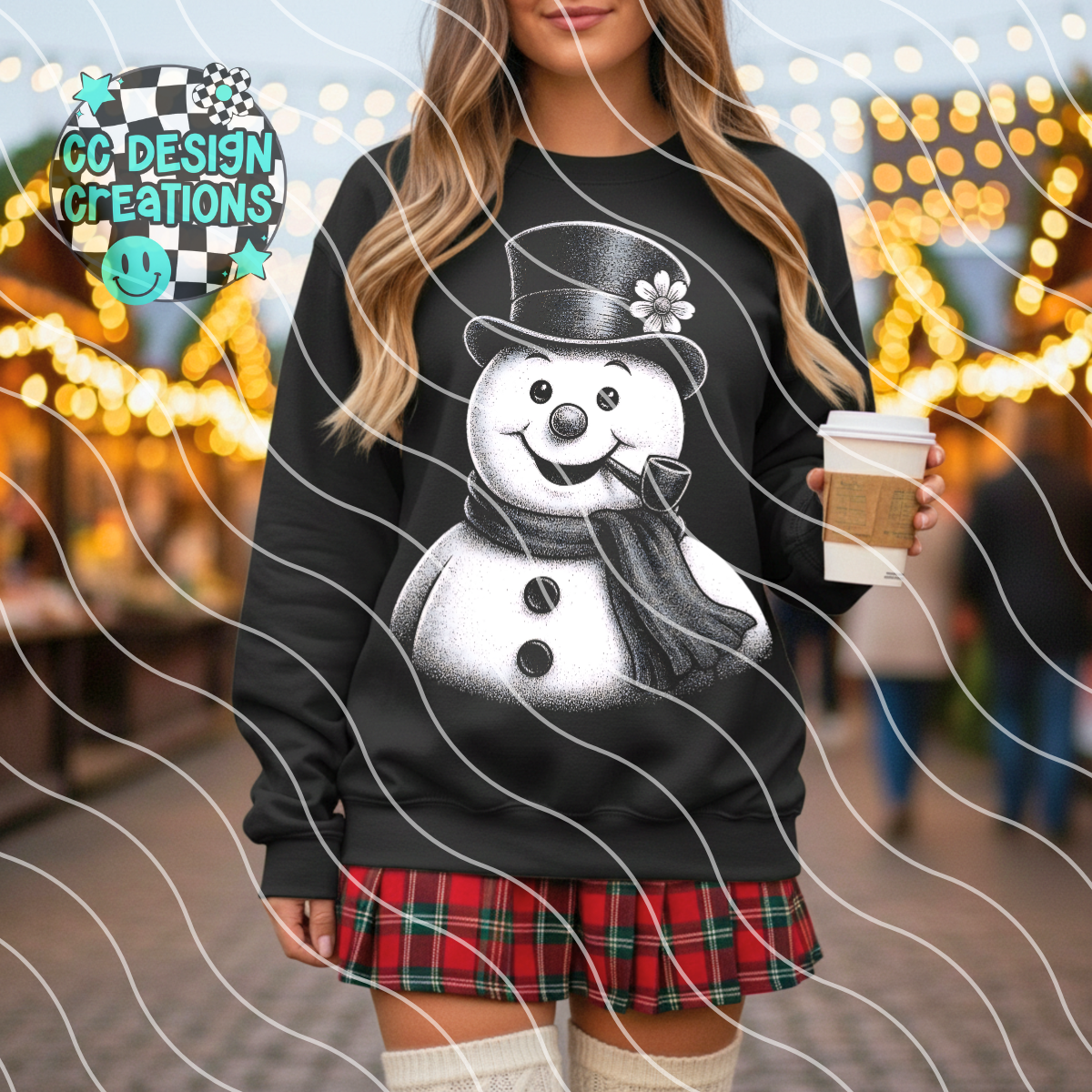 Frosty Sketch PNG Digital Download (Dark Clothing Only)