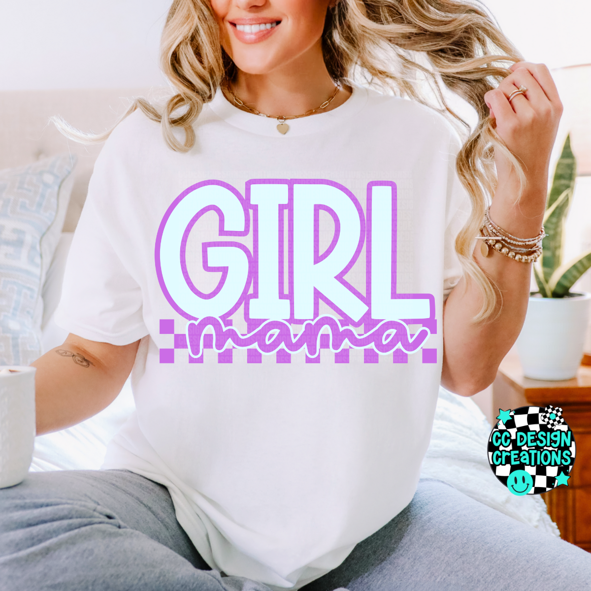 Retro Girl Mama Purple PNG Digital Download