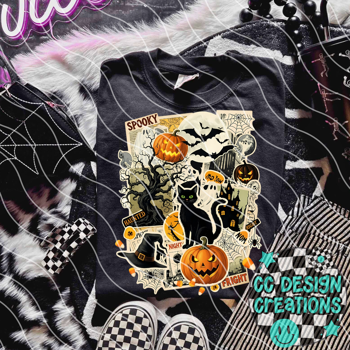 Vintage Halloween Collage PNG Digital Download
