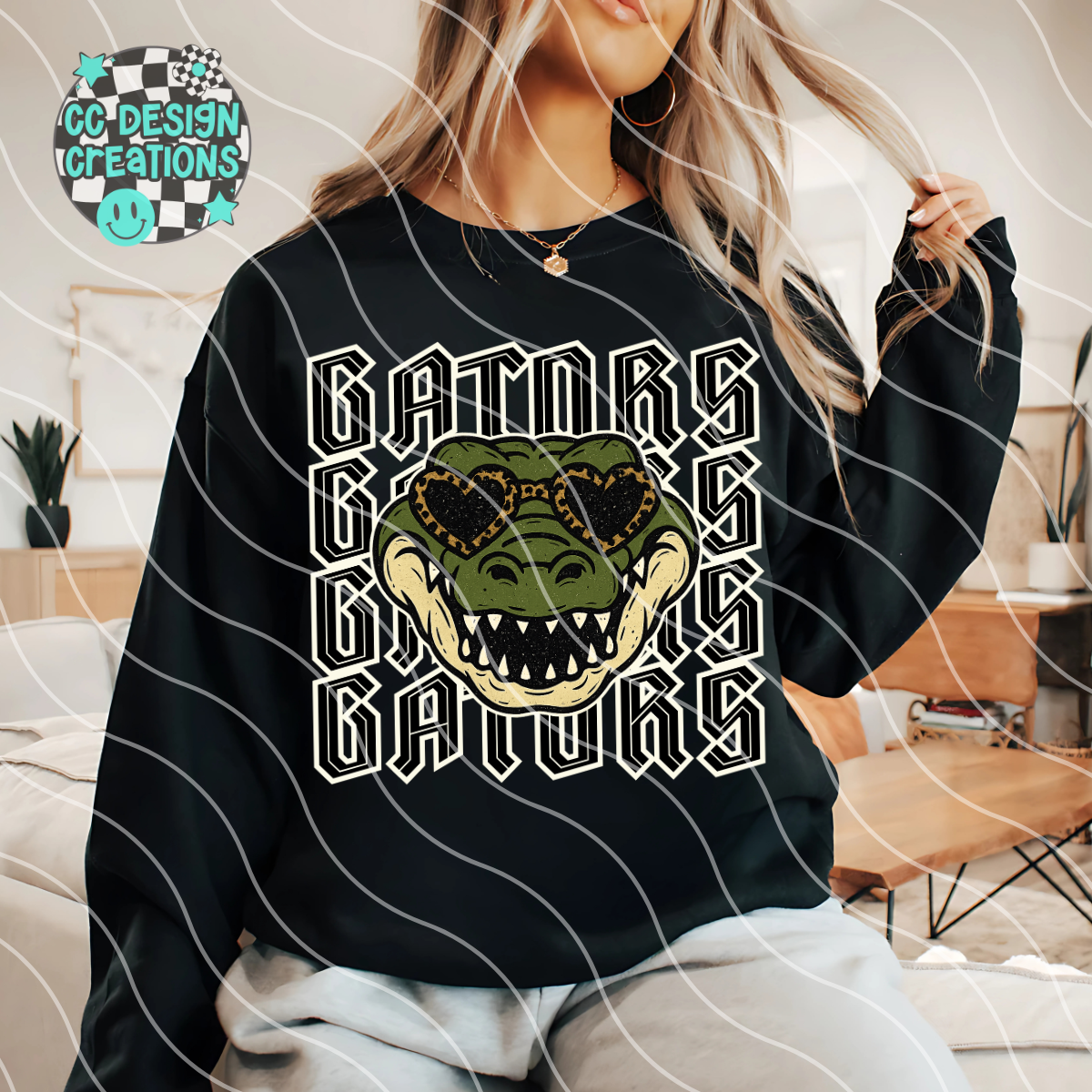 Gators Preppy Grunge Mascot PNG Digital Download