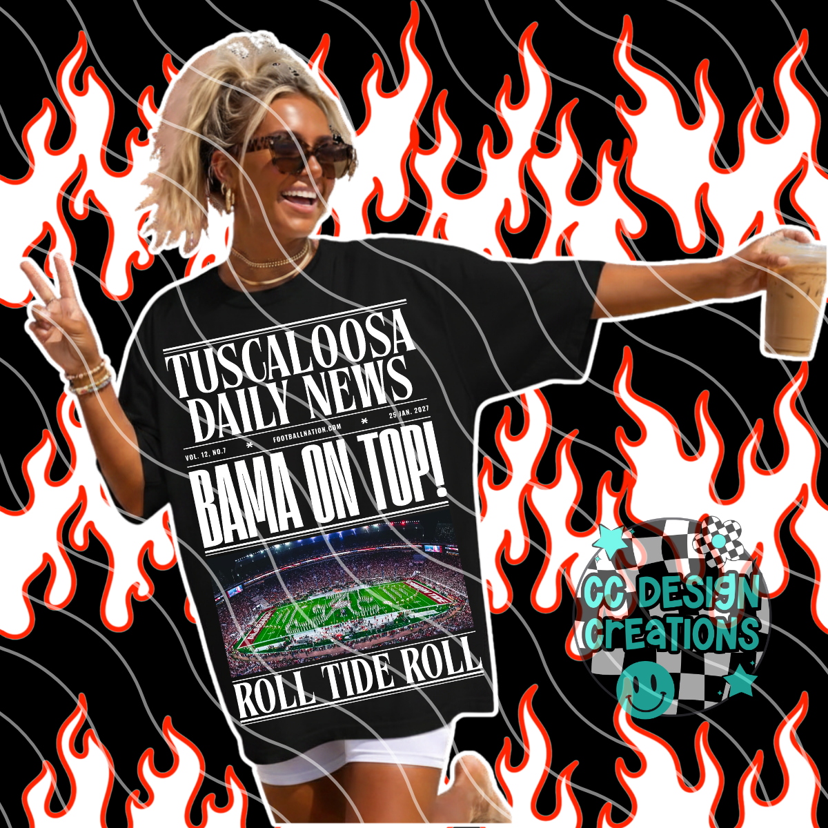 TUSCALOOSA DAILY FOOTBALL NEWS PNG DIGITAL DOWNLOAD (WHITE + BLACK INCLUDED)