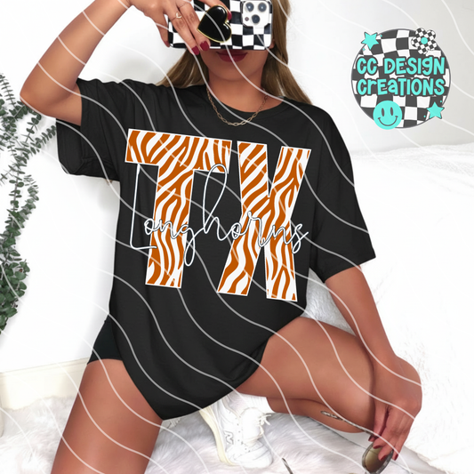 Long horns Football Zebra PNG Digital Download