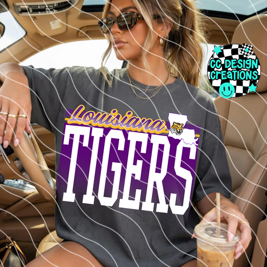 LS TIGERS RETRO GAME DAY FOOTBALL PNG DIGITAL DOWNLOAD