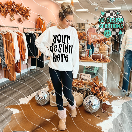 White Sweatshirt Mock Fall Boutique