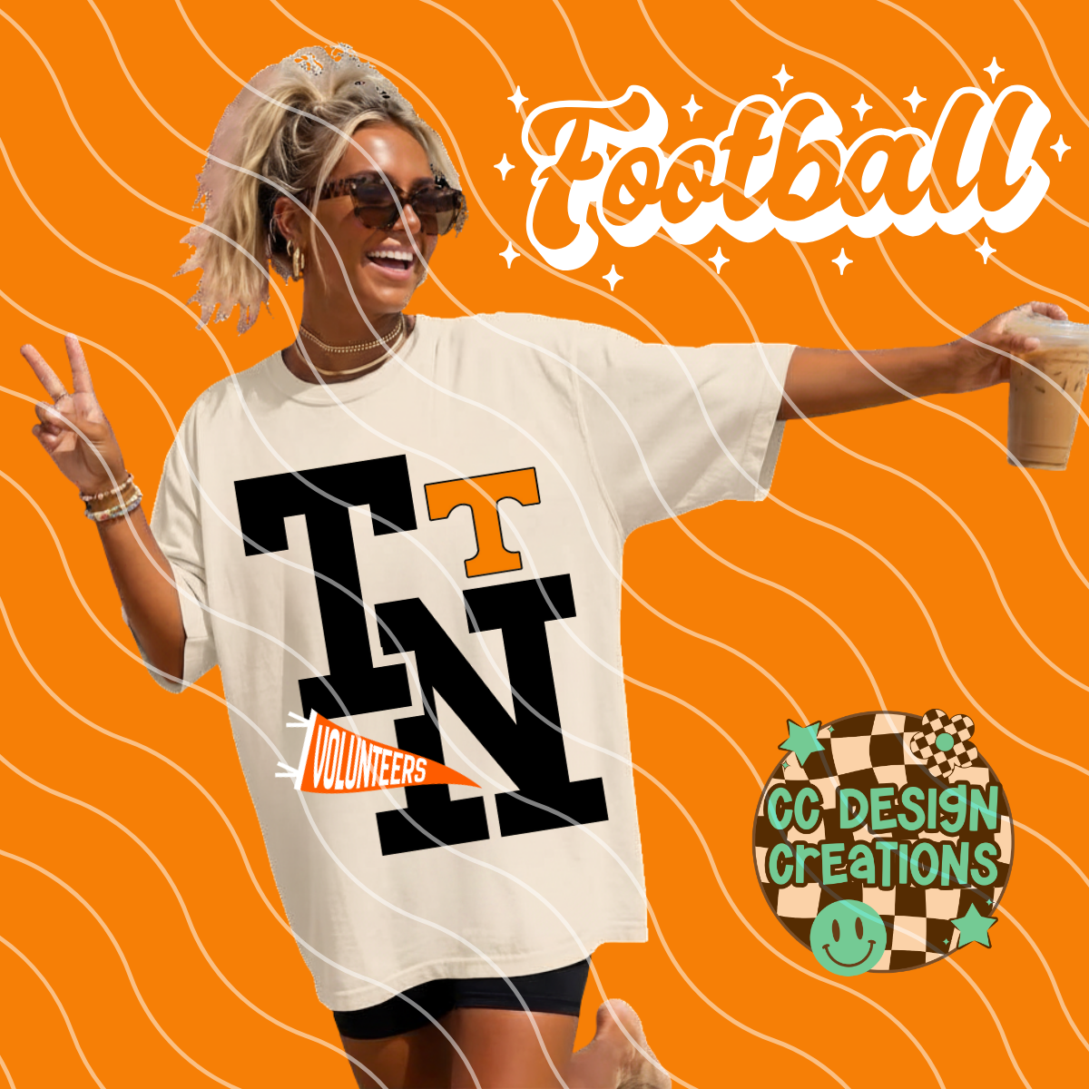 TENNESSEE FOOTBALL VARSITY PNG DIGITAL DOWNLOAD (WHITE + BLACK INCLUDED)