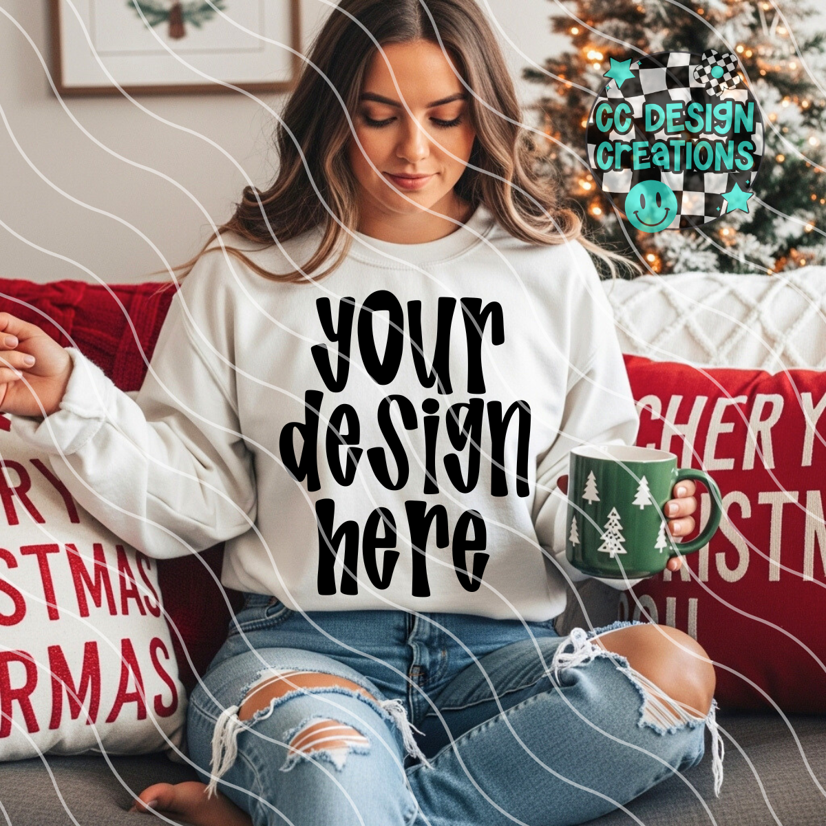 White Sweatshirt Christmas Mock 2