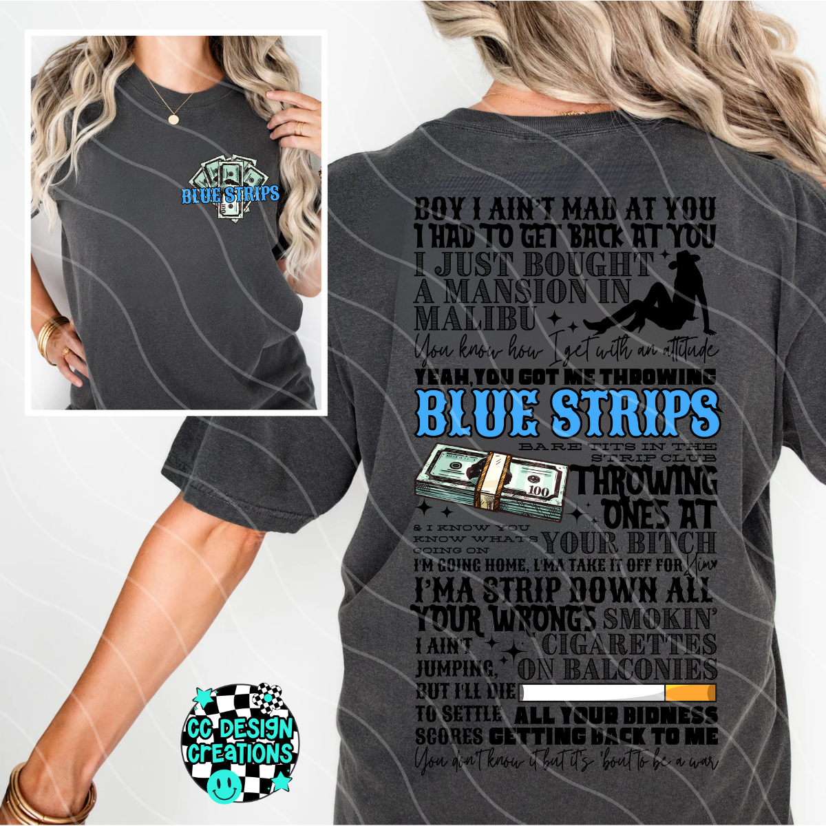 Blue Strips PNG Digital Download