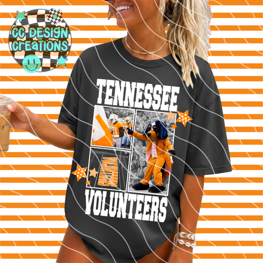 TENNESSEE FOOTBALL COLLAGE PNG DIGITAL DOWNLOAD (WHITE + BLACK INCLUDED)