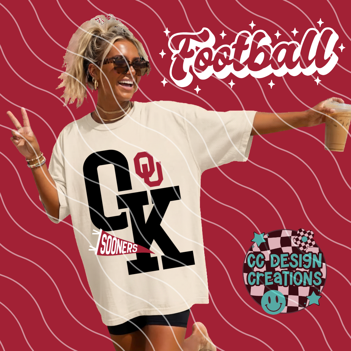 OKLAHOMA SOO NER FOOTBALL VARSITY PNG DIGITAL DOWNLOAD (WHITE + BLACK INCLUDED)
