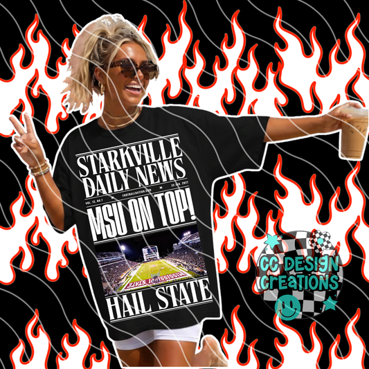 STARKVILLE DAILY FOOTBALL NEWS PNG DIGITAL DOWNLOAD (WHITE + BLACK INCLUDED)